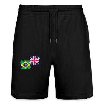 Brésil Royaume-Uni Drapeau britannique Brésilien - Short de jogging bio TRAINER Stanley/Stella unisexe - noir - Devant - Nik (191cm) & Marisol (170cm)