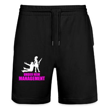 Bachelor party rumbling bachelor party - Stanley/Stella Trainer Unisex Organic Jogging Shorts - black - Front - Nik (191cm) & Marisol (170cm)