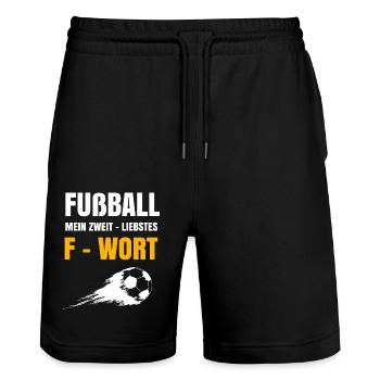 Lustige Fußball Sprüche für Fußballer und Trainer - Stanley/Stella Unisex Bio Joggingshorts Trainer  - Schwarz - Vorne - Nik (191cm) & Marisol (170cm)