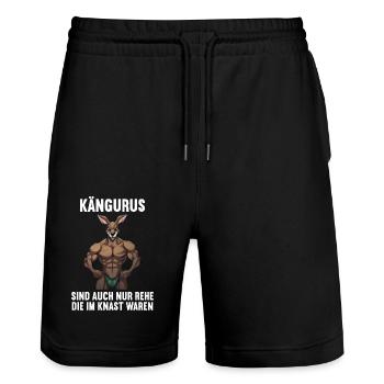 Kangaroo Kangaroos Kängurus lustiges Känguru - Stanley/Stella Unisex Bio Joggingshorts Trainer  - Schwarz - Vorne - Nik (191cm) & Marisol (170cm)