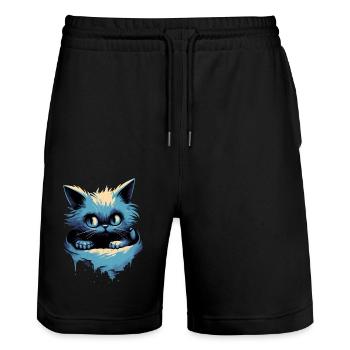 Mystisches Kätzchen Fantasy Magisch Süße Katze - Stanley/Stella Unisex Bio Joggingshorts Trainer  - Schwarz - Vorne - Nik (191cm) & Marisol (170cm)