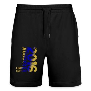 2016 August Limited Edition 7th Birthday Outfit - Stanley/Stella Trainer Unisex Organic Jogging Shorts - black - Front - Nik (191cm) & Marisol (170cm)