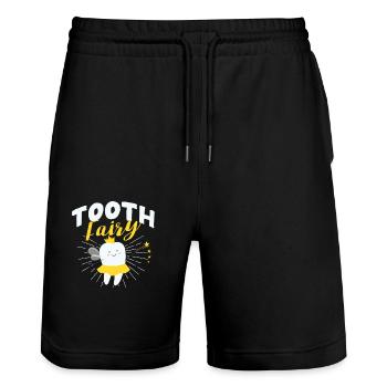 Tooth Fairy Lover Funny Halloween Party Dentist - Stanley/Stella Trainer Unisex Organic Jogging Shorts - black - Front - Nik (191cm) & Marisol (170cm)