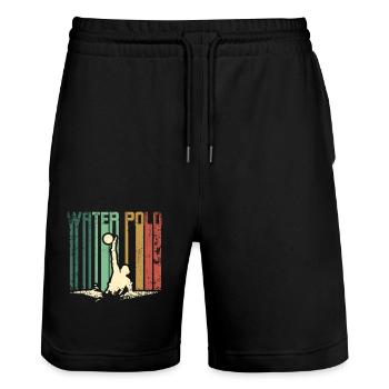 Retro Vintage Water Polo player - Stanley/Stella Unisex Bio Joggingshorts Trainer  - Schwarz - Vorne - Nik (191cm) & Marisol (170cm)