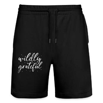 Mindfulness Dire infiniment reconnaissant - Short de jogging bio TRAINER Stanley/Stella unisexe - noir - Devant - Nik (191cm) & Marisol (170cm)