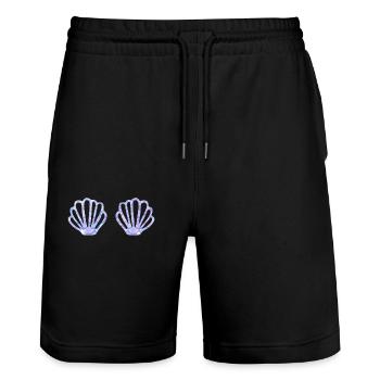 Meerjungfrau Lovers Funny Halloween Muscheln Meer - Stanley/Stella Unisex Bio Joggingshorts Trainer  - Schwarz - Vorne - Nik (191cm) & Marisol (170cm)