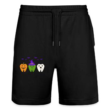 Teeth Ghost Pumpkin Witch Cute Dentist - Stanley/Stella Trainer Unisex Organic Jogging Shorts - black - Front - Nik (191cm) & Marisol (170cm)