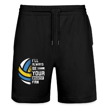 I'll always be your biggest fan water polo - Stanley/Stella Unisex Bio Joggingshorts Trainer  - Schwarz - Vorne - Nik (191cm) & Marisol (170cm)