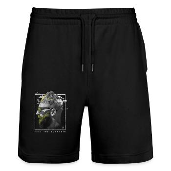 Tête de montagne - Short de jogging bio TRAINER Stanley/Stella unisexe - noir - Devant - Nik (191cm) & Marisol (170cm)