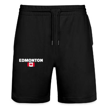 Edmonton Vintage Canada Drapeau canadien Canadien - Short de jogging bio TRAINER Stanley/Stella unisexe - noir - Devant - Nik (191cm) & Marisol (170cm)