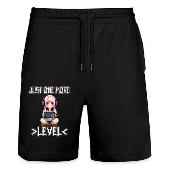 Gaming Console PC Gamer Girl Gamer Girl - Stanley/Stella Trainer Unisex Organic Jogging Shorts - black - Front - Nik (191cm) & Marisol (170cm)