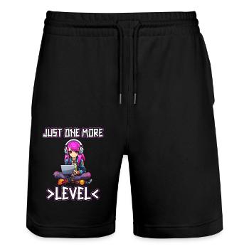 Gaming Console PC Gamer Girl Gamer Girl - Stanley/Stella Trainer Unisex Organic Jogging Shorts - black - Front - Nik (191cm) & Marisol (170cm)