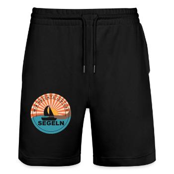 Mir Reichts ich geh Segeln Segler Geschenk Segel - Stanley/Stella Unisex Bio Joggingshorts Trainer  - Schwarz - Vorne - Nik (191cm) & Marisol (170cm)