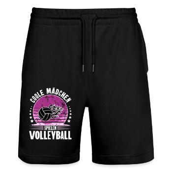 Volleyball - Stanley/Stella Unisex Bio Joggingshorts Trainer  - Schwarz - Vorne - Nik (191cm) & Marisol (170cm)