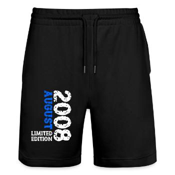2008 August Limited Edition 15. Geburtstag Outfit - Stanley/Stella Unisex Bio Joggingshorts Trainer  - Schwarz - Vorne - Nik (191cm) & Marisol (170cm)
