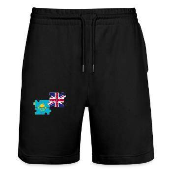 Kazakhstan Drapeau du Royaume-Uni Kazakh britannique - Short de jogging bio TRAINER Stanley/Stella unisexe - noir - Devant - Nik (191cm) & Marisol (170cm)