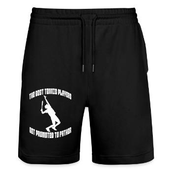 Tennis Club Tennis Amateurs de tennis Joueurs de tennis - Short de jogging bio TRAINER Stanley/Stella unisexe - noir - Devant - Nik (191cm) & Marisol (170cm)