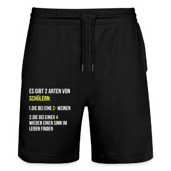 Es gibt verschiedene Arten von Schülern - Stanley/Stella Unisex Bio Joggingshorts Trainer  - Schwarz - Vorne - Nik (191cm) & Marisol (170cm)