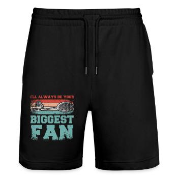 Je serai toujours votre plus grand fan de badminton - Short de jogging bio TRAINER Stanley/Stella unisexe - noir - Devant - Nik (191cm) & Marisol (170cm)