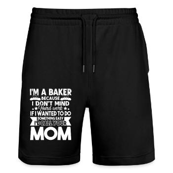 Baker I'm A Baker Because I Don't Mind Hard Work - Stanley/Stella Trainer Unisex Organic Jogging Shorts - black - Front - Nik (191cm) & Marisol (170cm)