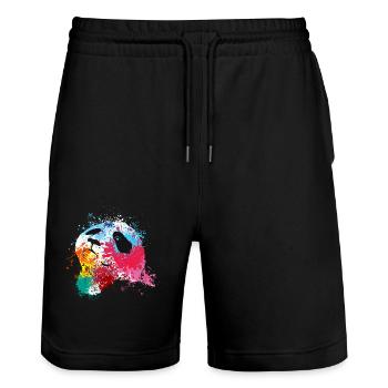 Splash Art Panda Panda Géant Panda Ours Grand Panda - Short de jogging bio TRAINER Stanley/Stella unisexe - noir - Devant - Nik (191cm) & Marisol (170cm)