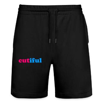 Cutiful My Blend Between Cute and Beautiful - Stanley/Stella Trainer Unisex Organic Jogging Shorts - black - Front - Nik (191cm) & Marisol (170cm)