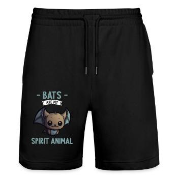 Bats are my spirit animal bats bat - Stanley/Stella Trainer Unisex Organic Jogging Shorts - black - Front - Nik (191cm) & Marisol (170cm)