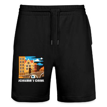 Schlemm's Canal Funny Optometrist Opthalmologist - Stanley/Stella Trainer Unisex Organic Jogging Shorts - black - Front - Nik (191cm) & Marisol (170cm)
