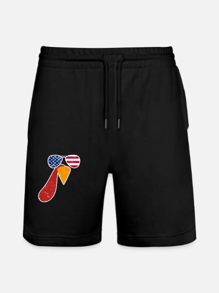 Cool Turkey Face Sunglasses American - Stanley/Stella Trainer Unisex Organic Jogging Shorts - black