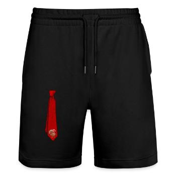 Lustige Thanksgiving Day Krawatte Truthahn-Liebe - Stanley/Stella Unisex Bio Joggingshorts Trainer  - Schwarz - Vorne - Nik (191cm) & Marisol (170cm)