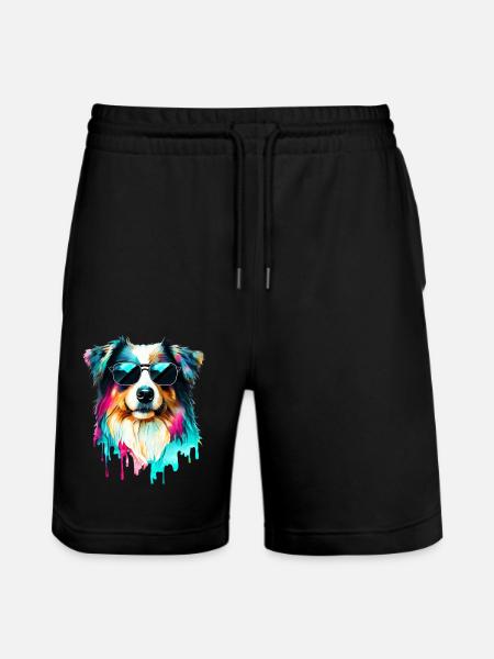Australian Shepherd - Stanley/Stella Unisex Bio Joggingshorts Trainer - Schwarz