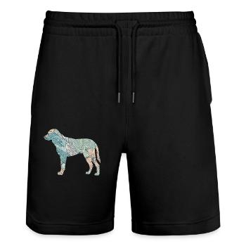 Kangal Schäferhund Hunderasse Floral - Stanley/Stella Unisex Bio Joggingshorts Trainer  - Schwarz - Vorne - Nik (191cm) & Marisol (170cm)