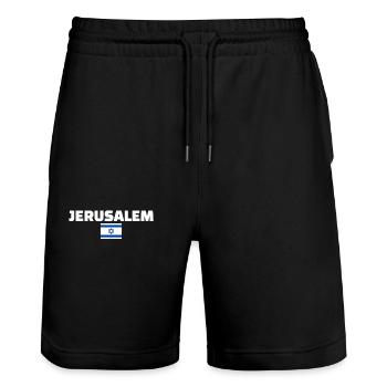 Jérusalem Israël drapeau israélien israélien - Short de jogging bio TRAINER Stanley/Stella unisexe - noir - Devant - Nik (191cm) & Marisol (170cm)