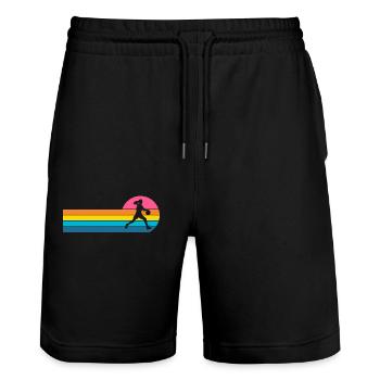 Joueuse de basket-ball féminin - Short de jogging bio TRAINER Stanley/Stella unisexe - noir - Devant - Nik (191cm) & Marisol (170cm)