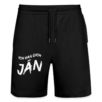 Ich Han Dich Jän Kölsch Kölle Kölner Karneval Köln - Stanley/Stella Unisex Bio Joggingshorts Trainer  - Schwarz - Vorne - Nik (191cm) & Marisol (170cm)