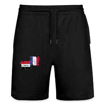 Irak France Vintage Flag Français Irakien - Short de jogging bio TRAINER Stanley/Stella unisexe - noir - Devant - Nik (191cm) & Marisol (170cm)