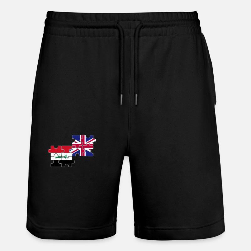 Irak Yhdistyneen kuningaskunnan lippu Brittiläiset irakilaiset - Stanley/Stella Trainer unisex luomu-collegeshortsit - musta