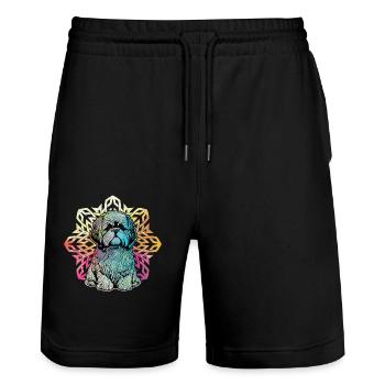Shih Tzu - Stanley/Stella Unisex Bio Joggingshorts Trainer  - Schwarz - Vorne - Nik (191cm) & Marisol (170cm)