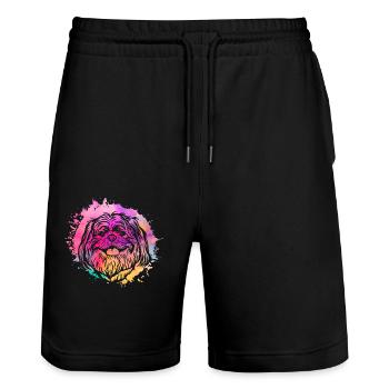 Shih Tzu - Stanley/Stella Unisex Bio Joggingshorts Trainer  - Schwarz - Vorne - Nik (191cm) & Marisol (170cm)
