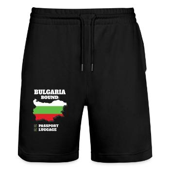 Bulgarie Pays à destination Voyage Drapeau bulgare - Short de jogging bio TRAINER Stanley/Stella unisexe - noir - Devant - Nik (191cm) & Marisol (170cm)