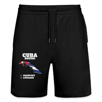 Cuba Bound Country Travel Cuban Flag Vacation - Stanley/Stella Unisex Bio Joggingshorts Trainer  - Schwarz - Vorne - Nik (191cm) & Marisol (170cm)