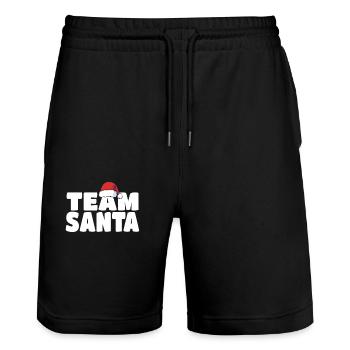 Team Santa Funny Weihnachten Squad Familie Match - Stanley/Stella Unisex Bio Joggingshorts Trainer  - Schwarz - Vorne - Nik (191cm) & Marisol (170cm)