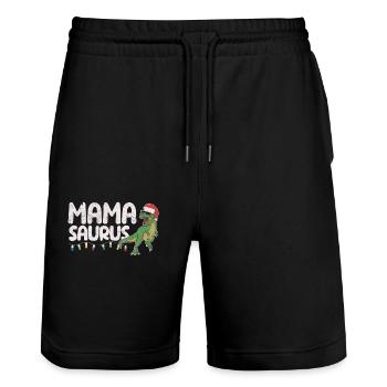 Mamasaurus T Rex Mama Dinosaurier Weihnachten - Stanley/Stella Unisex Bio Joggingshorts Trainer  - Schwarz - Vorne - Nik (191cm) & Marisol (170cm)