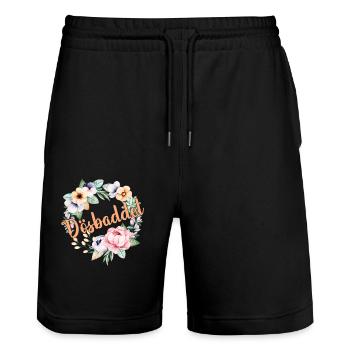 Dösbaddel - Stanley/Stella Unisex Bio Joggingshorts Trainer  - Schwarz - Vorne - Nik (191cm) & Marisol (170cm)