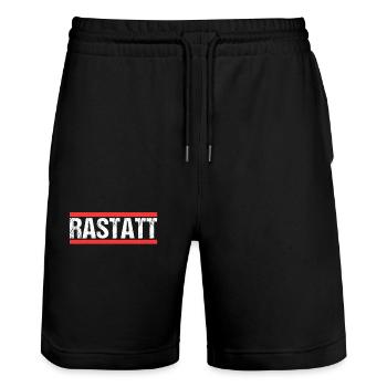 Rastatterin Rastatter Rastatt - Stanley/Stella Unisex Bio Joggingshorts Trainer  - Schwarz - Vorne - Nik (191cm) & Marisol (170cm)