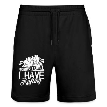 Rafting I Can't I Have Rafting - Stanley/Stella Trainer Unisex Organic Jogging Shorts - black - Front - Nik (191cm) & Marisol (170cm)