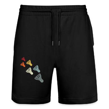 Badminton - Stanley/Stella Unisex Bio Joggingshorts Trainer  - Schwarz - Vorne - Nik (191cm) & Marisol (170cm)