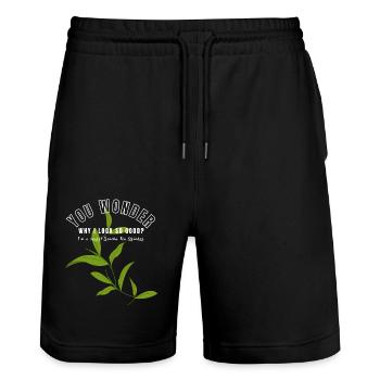 I'M A SECRET SENCHA TEA DRINKER SENCHATEE TEE - Stanley/Stella Trainer Unisex Organic Jogging Shorts - black - Front - Nik (191cm) & Marisol (170cm)