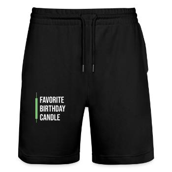 Bougie d’anniversaire préférée - Trading Stock Market - Short de jogging bio TRAINER Stanley/Stella unisexe - noir - Devant - Nik (191cm) & Marisol (170cm)