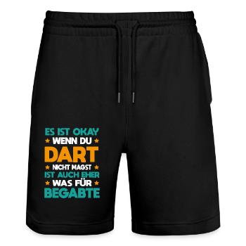 Dart Für Begabte Dartspieler Weltmeisterschaft - Stanley/Stella Unisex Bio Joggingshorts Trainer  - Schwarz - Vorne - Nik (191cm) & Marisol (170cm)